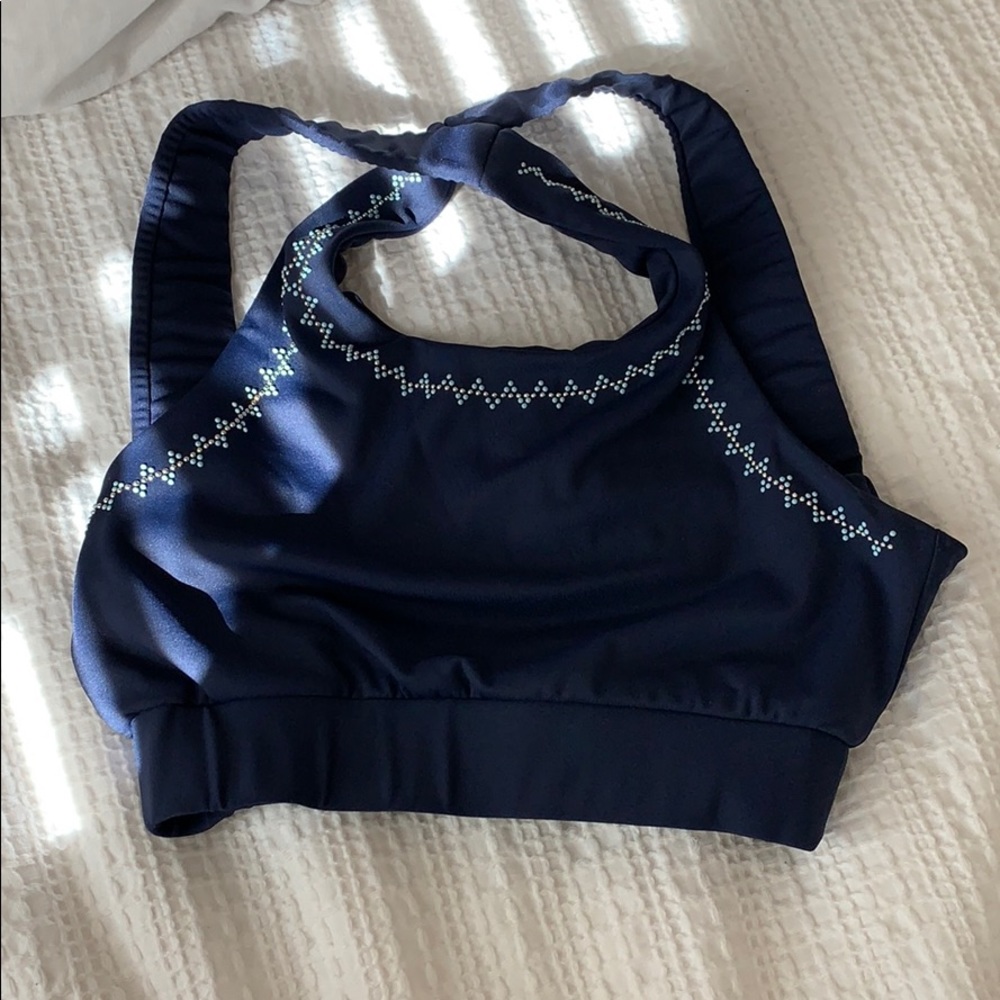 SoulCycle x beach riot chevron stud detail bra